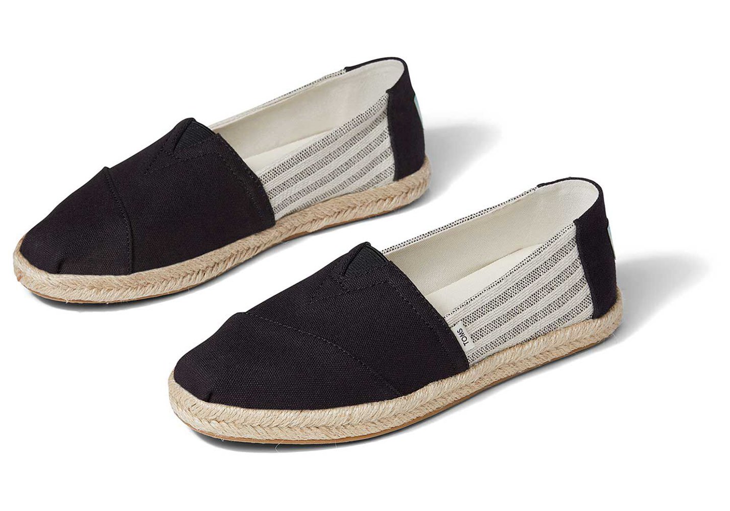 Toms Espadryle Damskie Czarne - Alpargata Rope - 49IKRMJBY